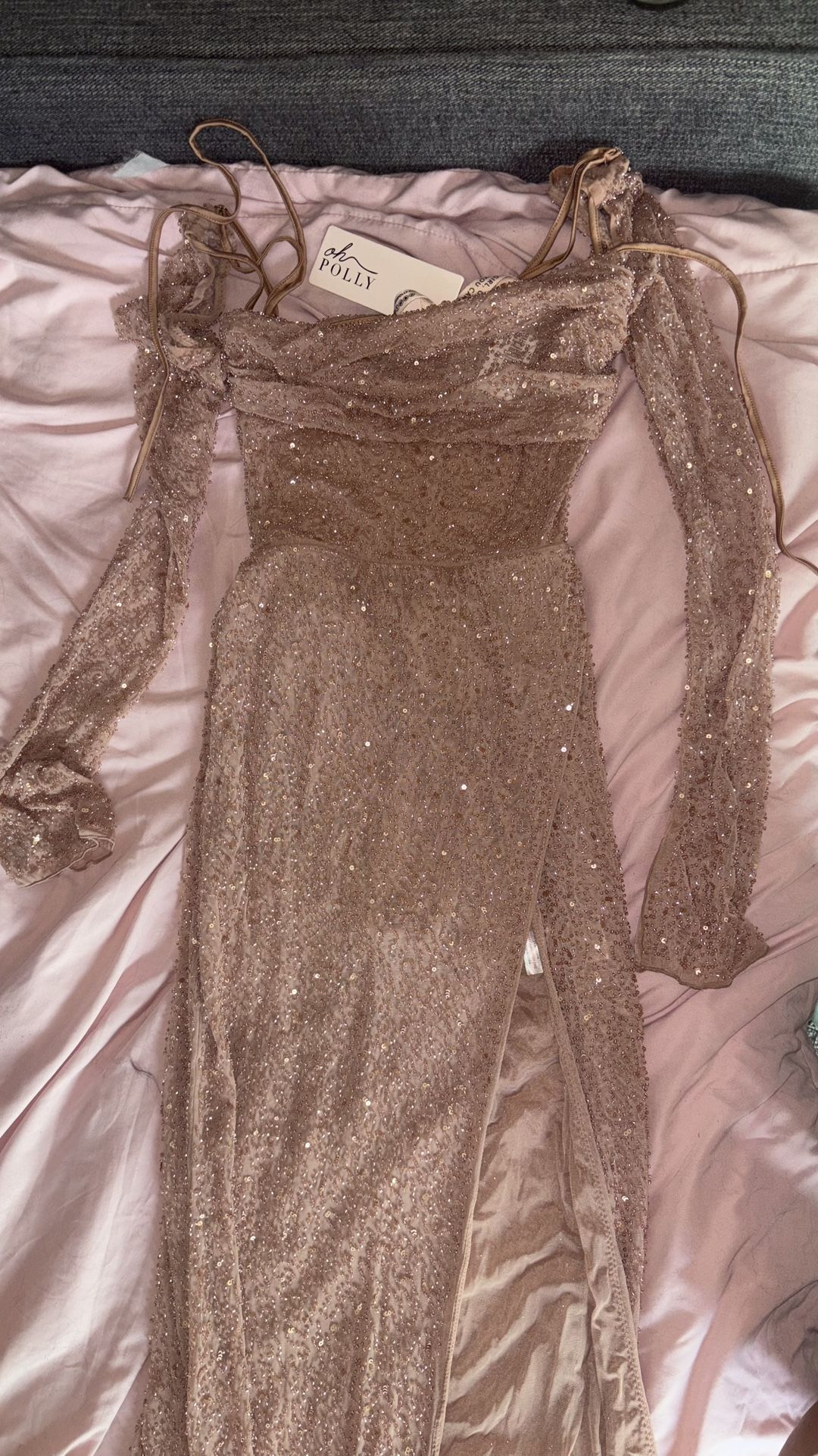 Oh Polly Champel Nude Dress Size 2