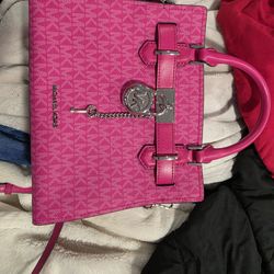 Michael Kors Hamilton Medium Satchel Shoulder Crossbody Bag MK Dragon Fruit