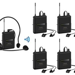 ANLEON MTG-200 Wireless Tour Guide & Language Interpretation System with 1 transmitter + 4 Receivers, Brand New