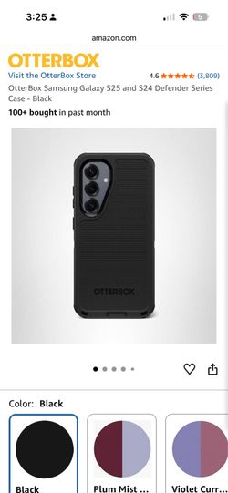 OtterBox Samsung Galaxy S25 and S24 Defender Series Case - Black