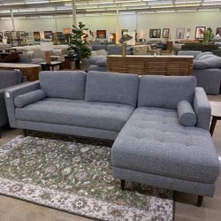 Blue MC style Chaise Sectional