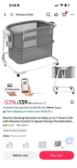 Baby bassinet Side rails used like 4 times