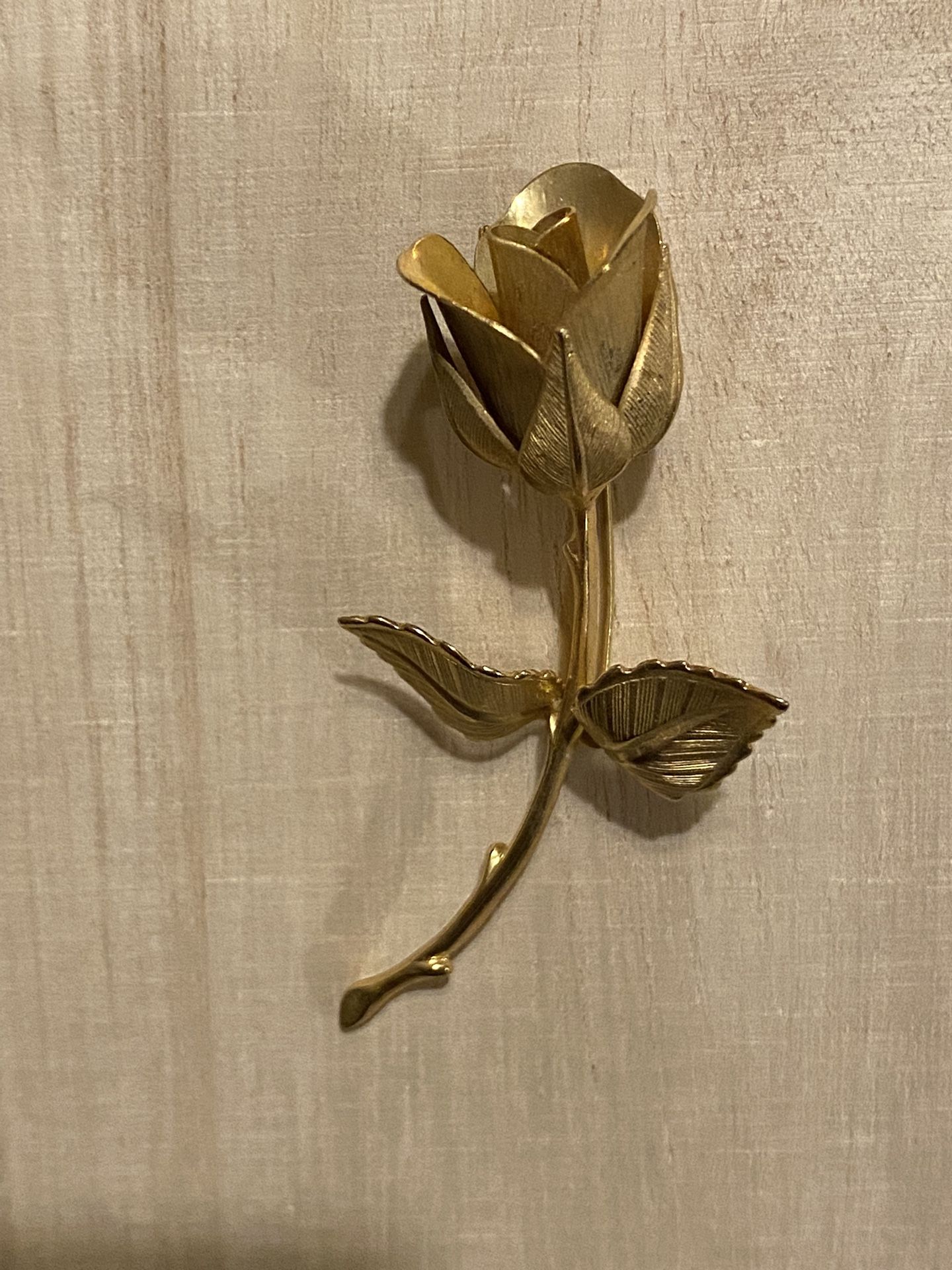 Vintage Giovanni Gold Tone Rose Brooch Circa 1960s