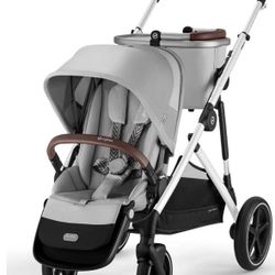 Cybex Gazelle S Single-to-Double Stroller - Silver Frame / Lava Grey