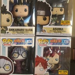 Naruto Funko Pop Lot: Shikamaru, Gaara, Asuma, Kabuto