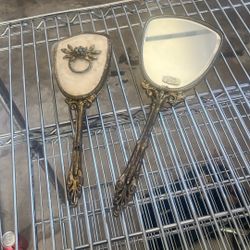 Mirror And Brush Set 24k Gold Plated