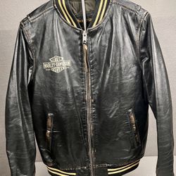 HARLEY-DAVIDSON Women's Chalette Winged B&S Bomber Cowhide Leather Jacket