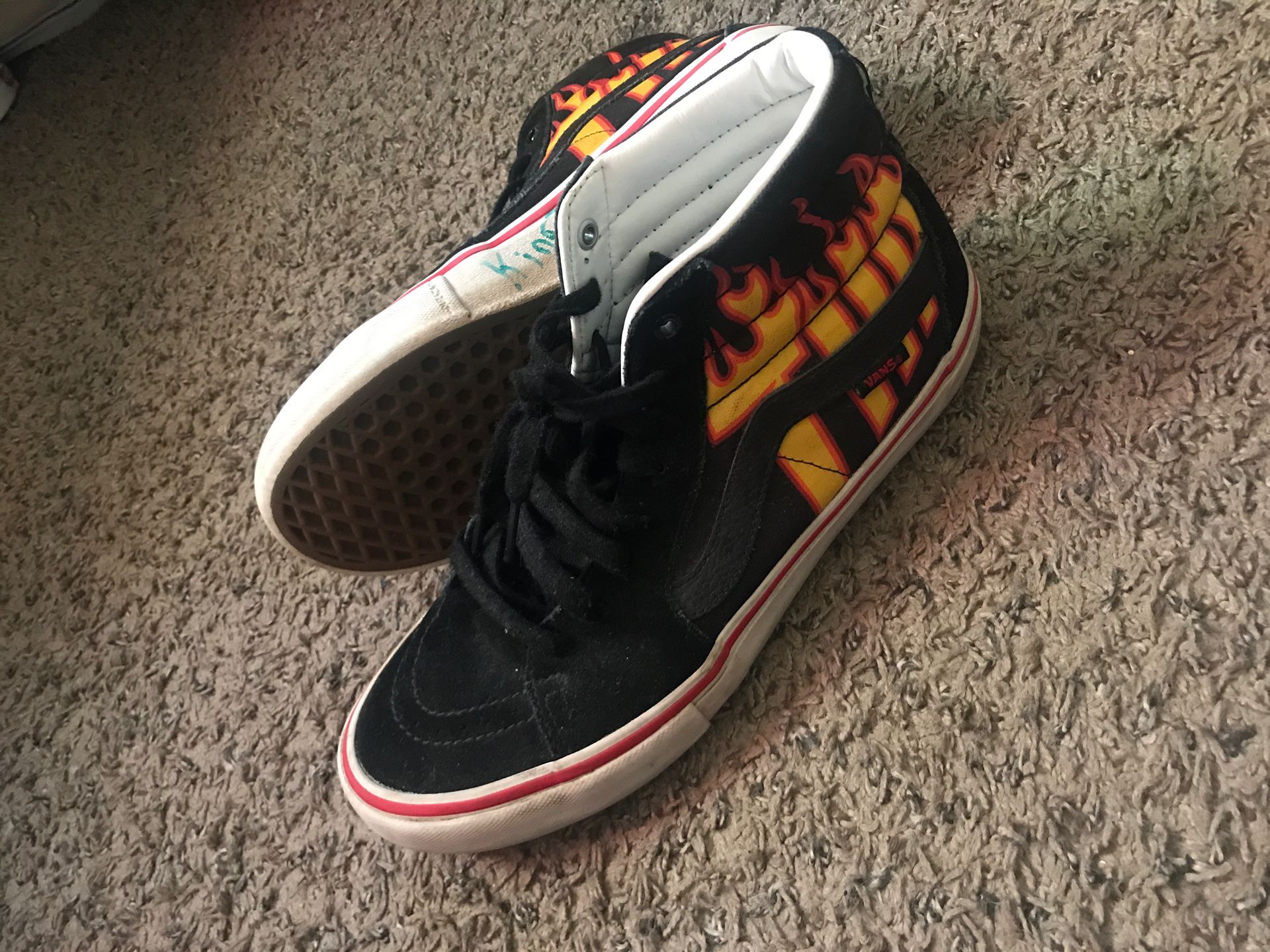 Mens Thrasher Vans (signed by kinfolkjon at lil xan concert)