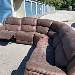 Large Sectional With Recliner Built In 