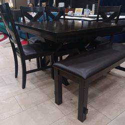 *Warehouse Blowout Weekend!!!*---Stunning Kelly Dining Table Sets W/4 Chairs And Bench---Now $399!!!---Limited Stock🫡
