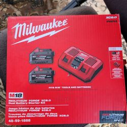 Milwaukee Forge XC8.0- 2 Batteries And Charger  