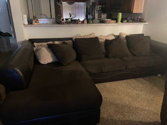 Dark Brown Sectional Sofa with Chaise