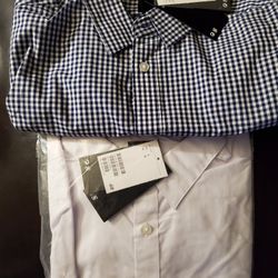 NEW Men's Large H&M Slim Fit Dress Shirt Lot Of Two 