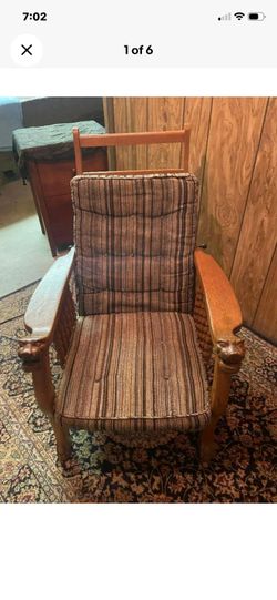 Rare Antique Victorian Morris Lion Head Chair Recliner