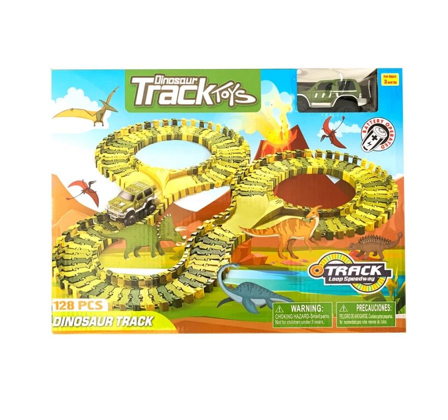 Kids Dinosaur Track Toys 128pc