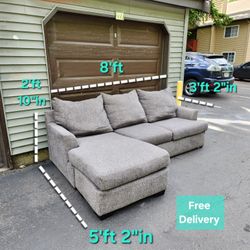 Free Delivery | Gray Broyhill Reversible Chaise Sectional Sofa/ Couch 