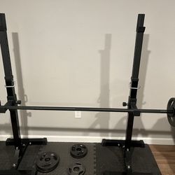 Olympic Weights, Bar And Stand