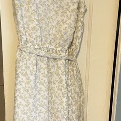 Ann Taylor LOFT Sleeveless Pastel White Yellow Floral Feminine Classy Dress 4