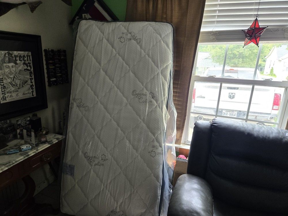 Complete Full Size Bed. Mattress, Headboard, And Frame.