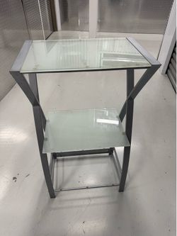 Glass top side table