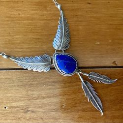 Vintage Southwestern Sterling Silver and Lapis Necklace