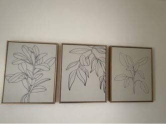 Target Art-Three Line work Floral Drawings