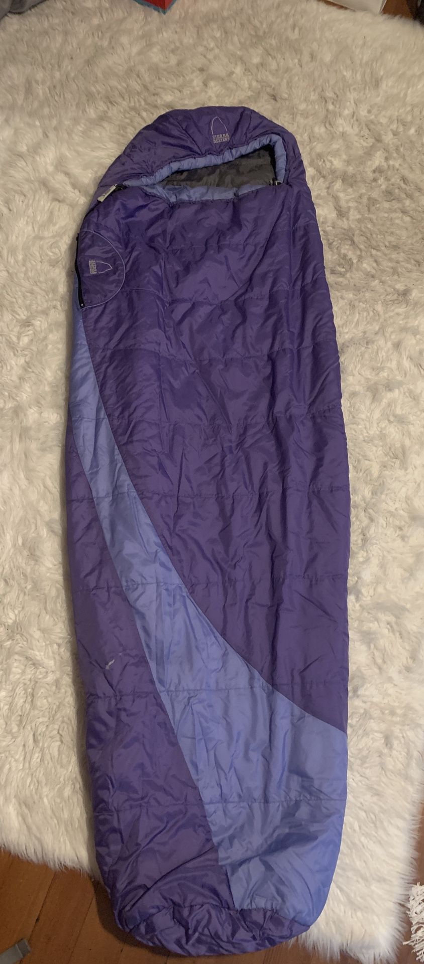 Sierra designs purple sleeping bag Rosa 3D 20 degree women’s camping sleeping bag