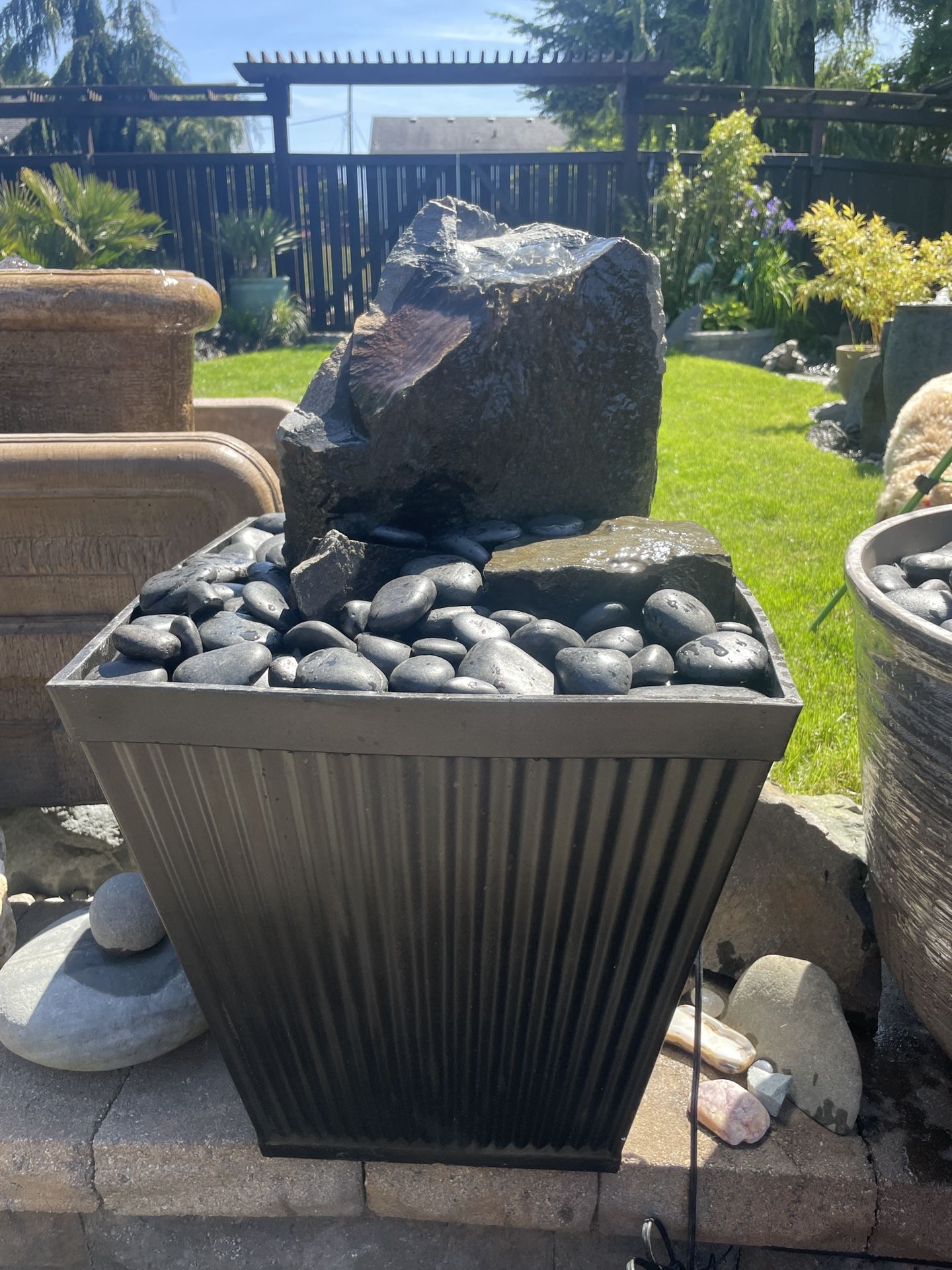 26” Custom Natural Basalt Rock Water Fountain Complete Package