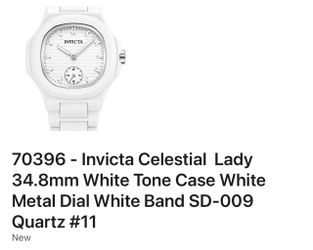 70396 - Invicta Celestial Lady 34.8mm White Tone Case White Metal Dial White Band SD-009