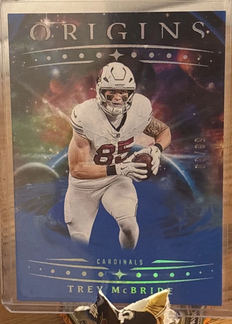 2025 Panini Origins Football Trey McBride Blue Parallel /99 Arizona Cardinals 