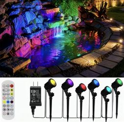 Water proof Spot Lights Outdoor Color Changing, 213 Modes/6 Pack Christmas Lights Outdoor