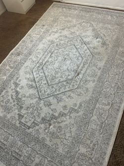 Rug 6”x9” Ivory And Grey