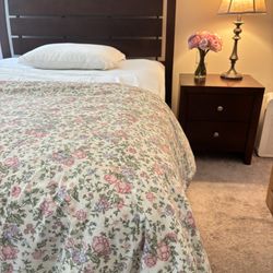 Full Size Bed Frame with a Night Stand Set