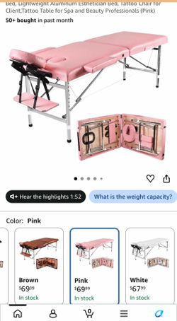 Massage Tables Portable 24" Wide Adjustable Folding Massage Bed