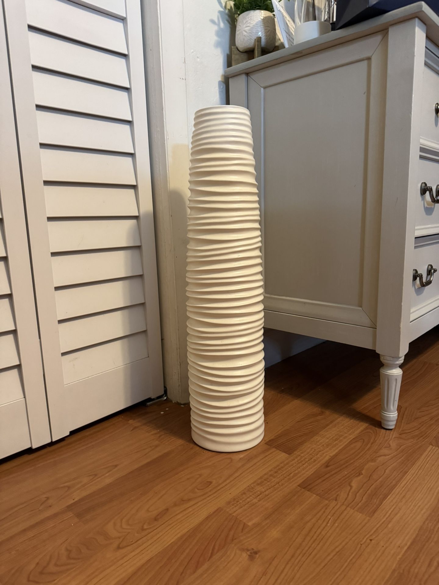 Tall White Floor Vase