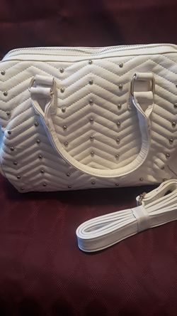 New York and company studded white purse w/attachable strap