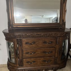 Dinning Table and Antique Cabinet 