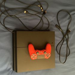 PS4 + Cords + Red Controller