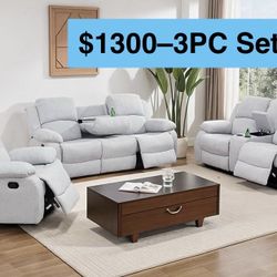 💥FREE DELIVERY💥Brand New  3PC Reclining Sofa Loveseat Chair Set 