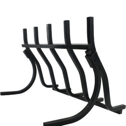 Myard FG5 Fireplace Grate Wrought Iron Steel Furniture High Efficiency Smoke-Free Vertical Firewood Log Burning Holder Rack Halloween Summer Camp (5 B