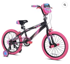 Kent Sparkles Bicycle, 18" Wheels, Child Ages 6+, Black and Pink * BRAND NEW*