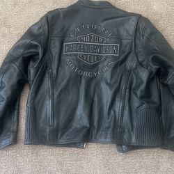 Leather Real Harley Jacket With Liner XL