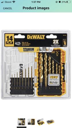 DEWALT Drill Bit Set, Titanium, 14-Piece (DW1354),Yellow