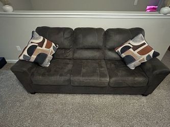 Grayish Microfiber Sofa and Loveseat Set