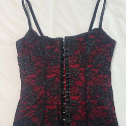Red and Black lace top