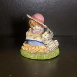 Little Girl And Cat Figurine