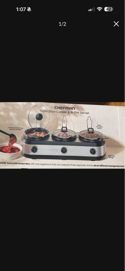 Chefman Triple Slow Cooker & Buffet Server