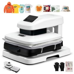 VEVOR Auto Heat Press Machine, 15 x 15 inch, T-Shirt Press Machine with Auto Release and Adjustable Pressure, Digital Display, Rapid Heating, for Subl