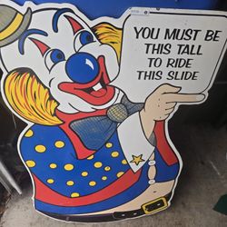 Vintage Carnival Height Requirement Clown 