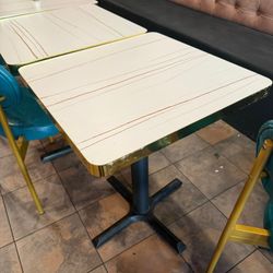 Restaurant Tables – White Faux Marble  8/10 Condition